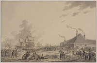 X 030
          <br/>
          Het vertrek der Engelse en Russische troepen uit Den Helder in 1799
          <br/>
          <em>Langendijk, Dirk (1748-1805)</em>